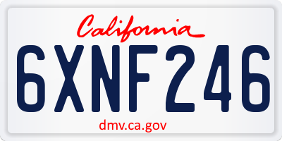 CA license plate 6XNF246
