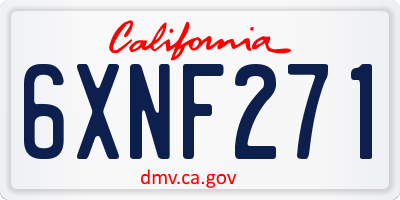 CA license plate 6XNF271