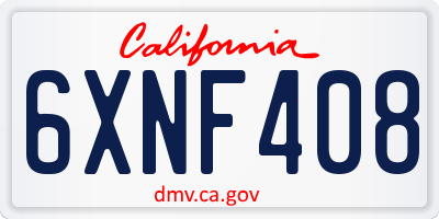 CA license plate 6XNF408