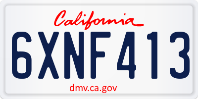 CA license plate 6XNF413