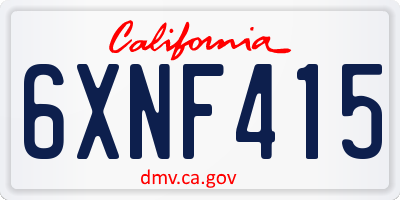 CA license plate 6XNF415