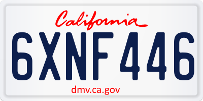 CA license plate 6XNF446