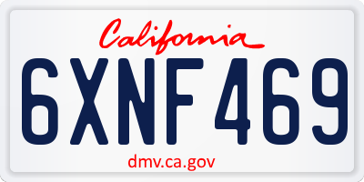 CA license plate 6XNF469