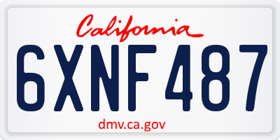 CA license plate 6XNF487