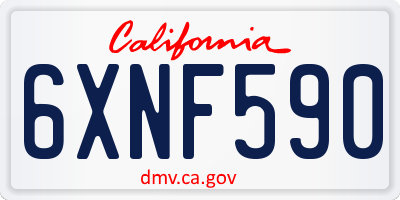 CA license plate 6XNF590