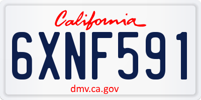 CA license plate 6XNF591