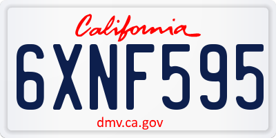 CA license plate 6XNF595