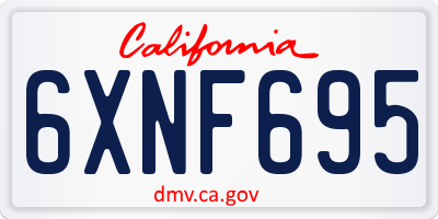 CA license plate 6XNF695