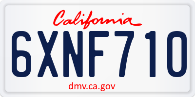 CA license plate 6XNF710