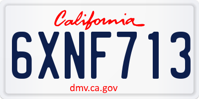 CA license plate 6XNF713
