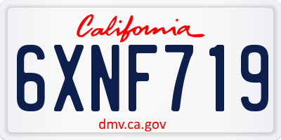 CA license plate 6XNF719