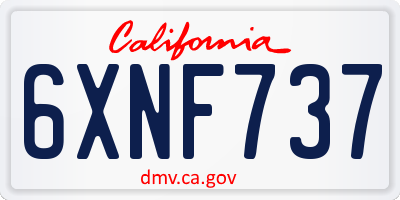 CA license plate 6XNF737