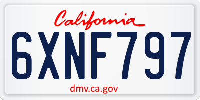 CA license plate 6XNF797