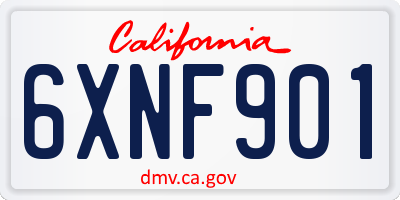 CA license plate 6XNF901