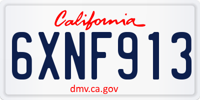 CA license plate 6XNF913