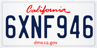 CA license plate 6XNF946