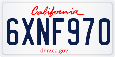 CA license plate 6XNF970