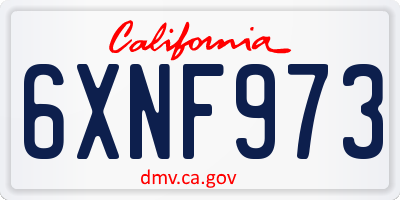 CA license plate 6XNF973