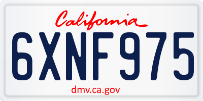 CA license plate 6XNF975