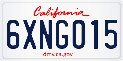 CA license plate 6XNG015