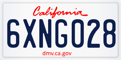 CA license plate 6XNG028