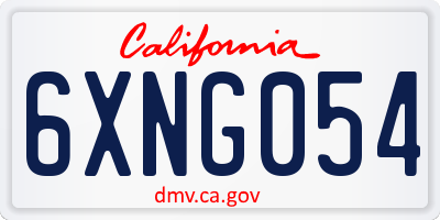 CA license plate 6XNG054