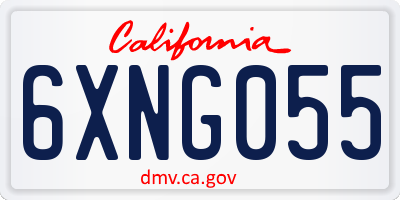 CA license plate 6XNG055