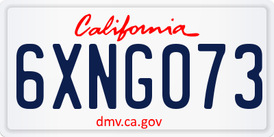 CA license plate 6XNG073