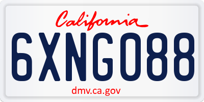 CA license plate 6XNG088