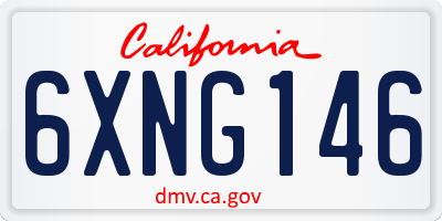 CA license plate 6XNG146