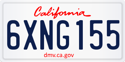 CA license plate 6XNG155