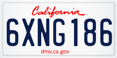 CA license plate 6XNG186