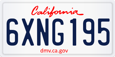 CA license plate 6XNG195