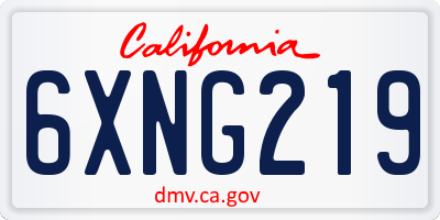 CA license plate 6XNG219