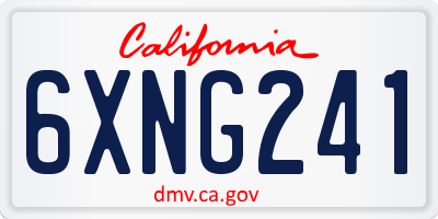CA license plate 6XNG241