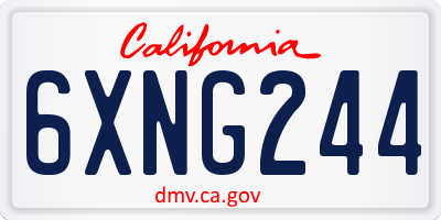 CA license plate 6XNG244