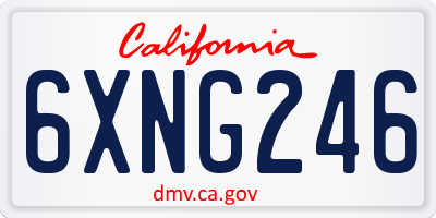 CA license plate 6XNG246