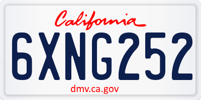 CA license plate 6XNG252