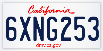 CA license plate 6XNG253