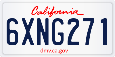 CA license plate 6XNG271
