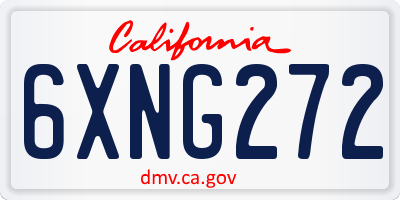 CA license plate 6XNG272