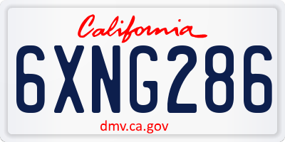 CA license plate 6XNG286