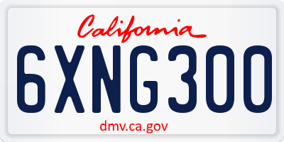 CA license plate 6XNG300