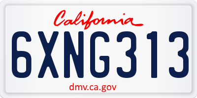 CA license plate 6XNG313