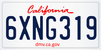 CA license plate 6XNG319