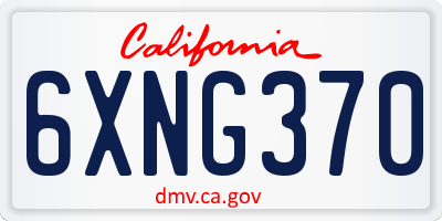 CA license plate 6XNG370
