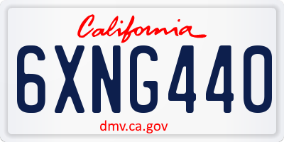 CA license plate 6XNG440
