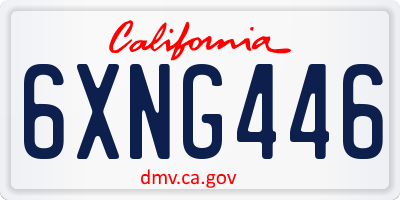 CA license plate 6XNG446