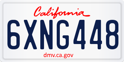 CA license plate 6XNG448