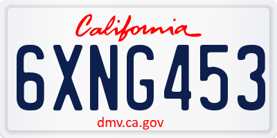 CA license plate 6XNG453